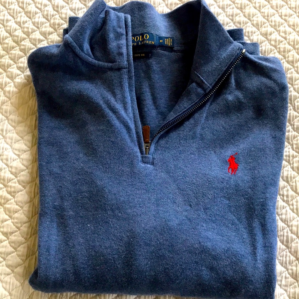Medium Polo Ralph Lauren estate rib thick long sleeve polo. EUC.